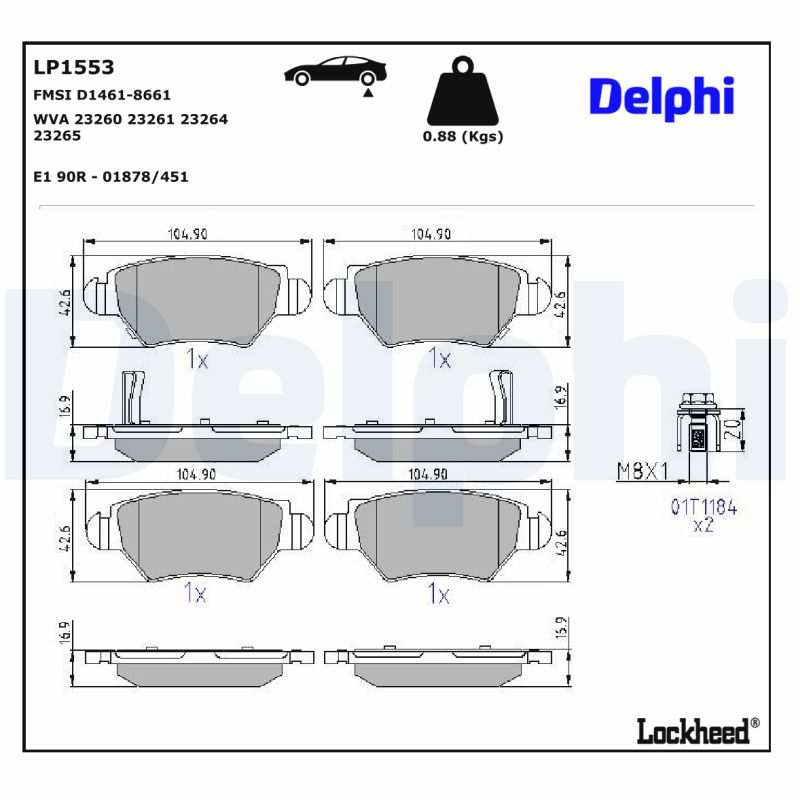 Placute frana DELPHI