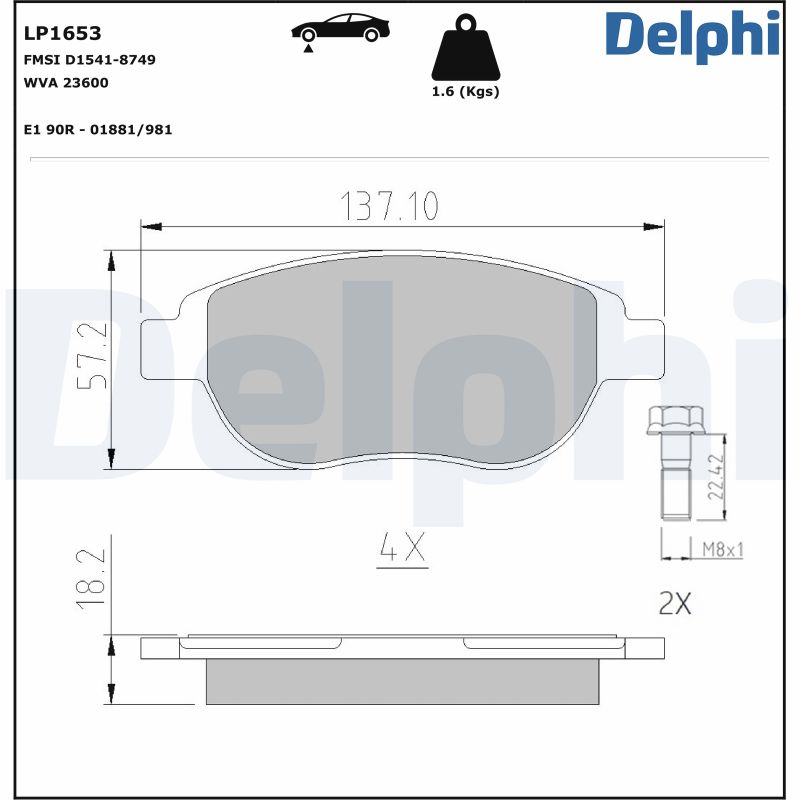Placute frana DELPHI