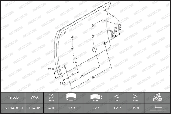Set garnituri de frictiune frana tambur