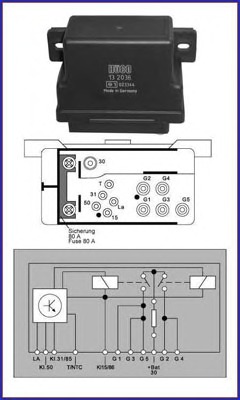 Releu instalatia de comanda bujii incandescente