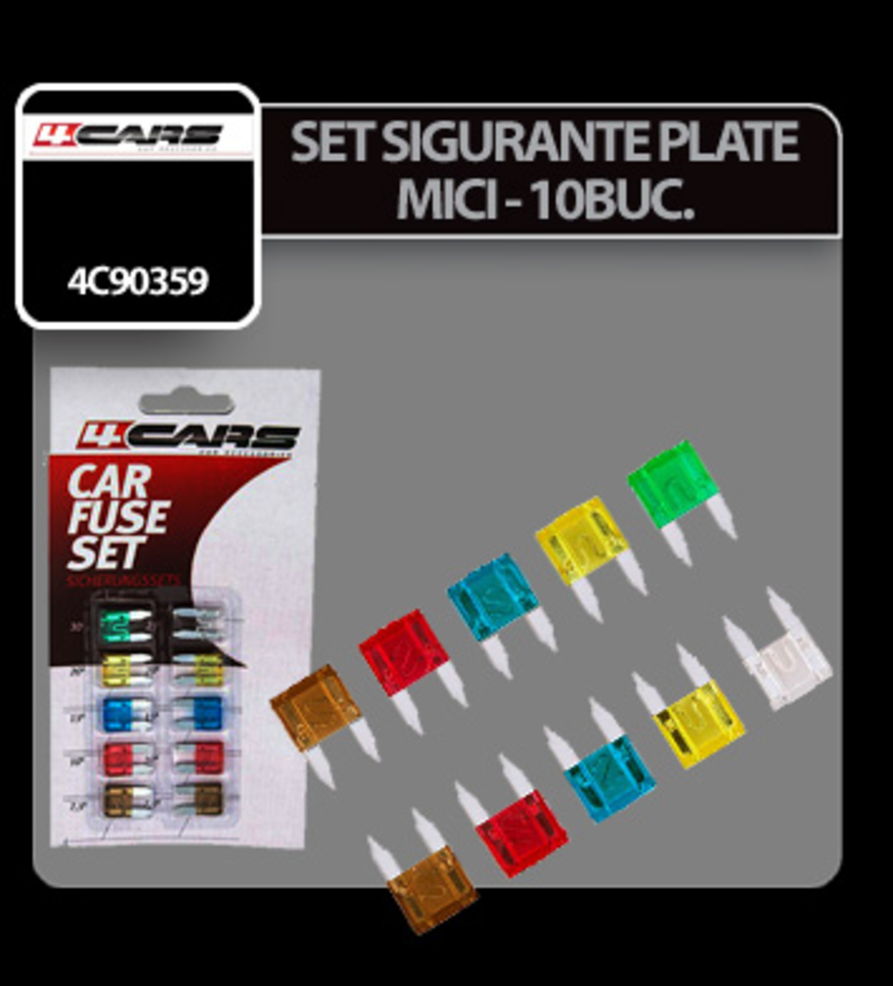 Set sigurante plate mici 10buc - 4cars