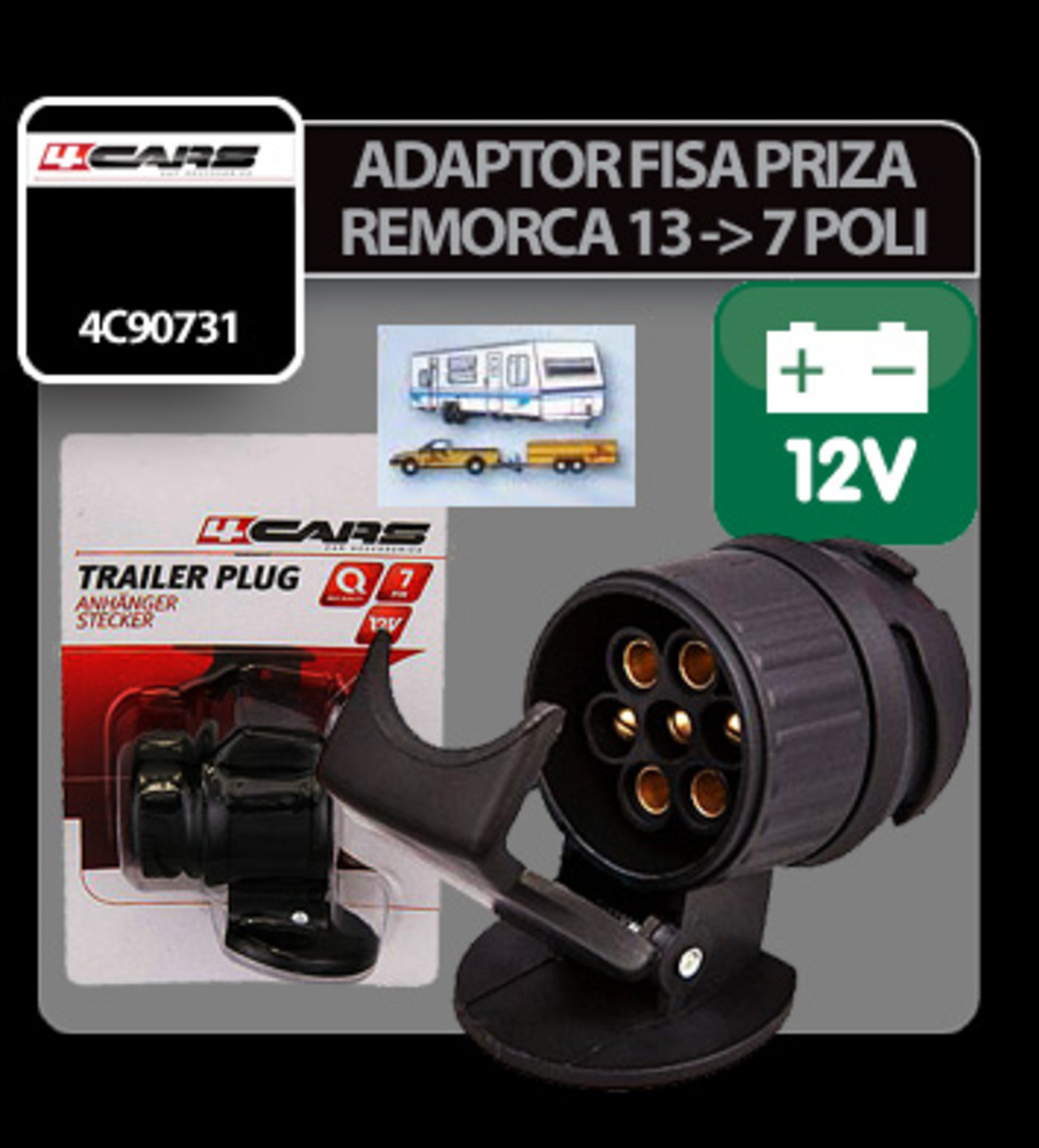 Adaptor fisa priza remorca 13-7 poli 4cars