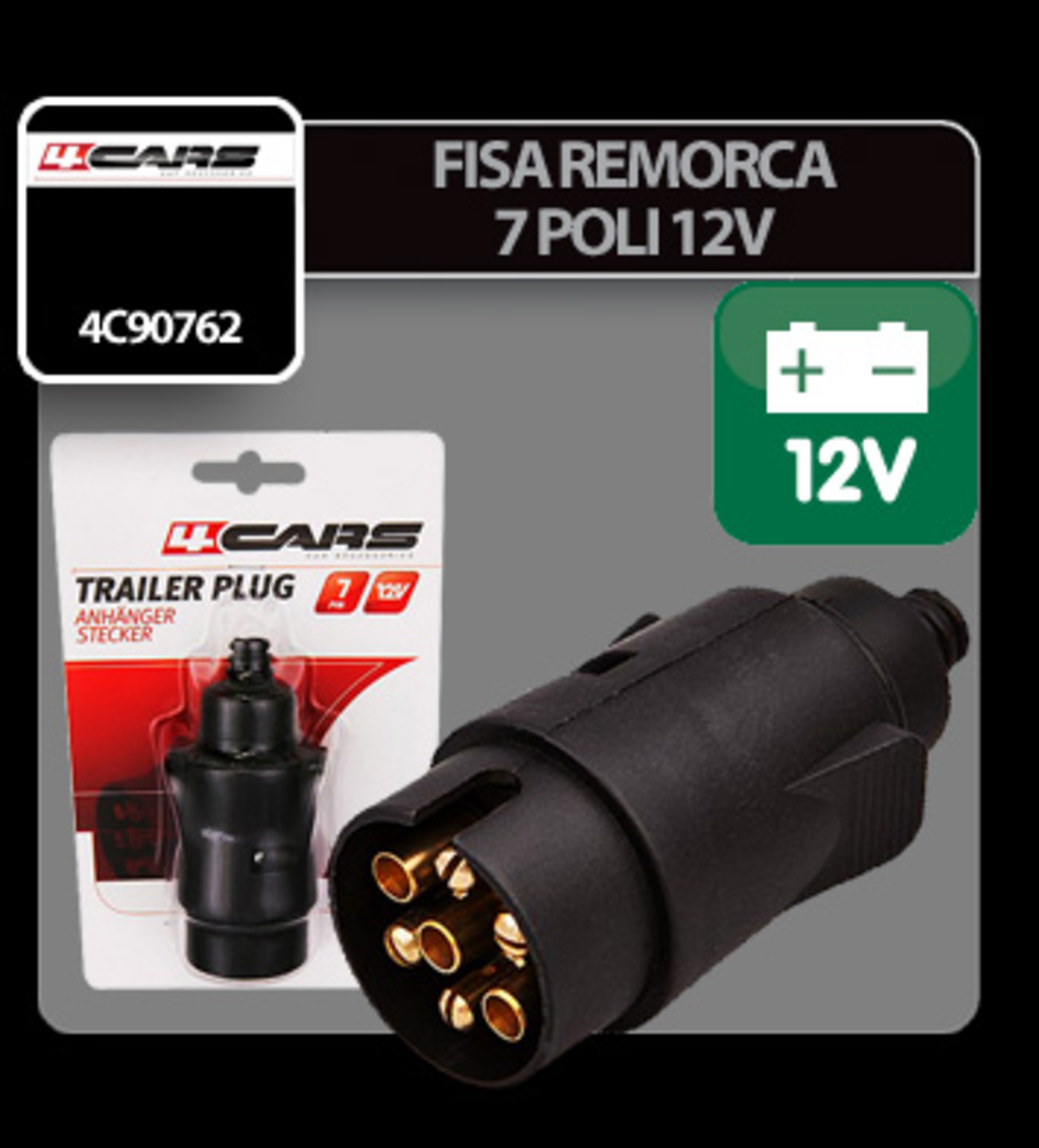 Fisa remorca plastic 7 poli 4cars 12v