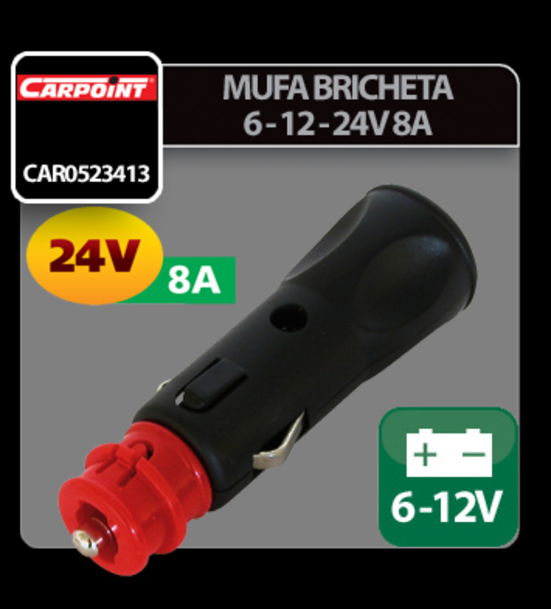 Mufa bricheta 6 - 12 - 24v 8a