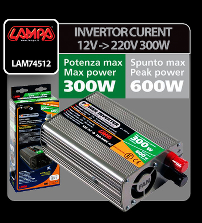 Invertor curent de la 12v la 220v 300w