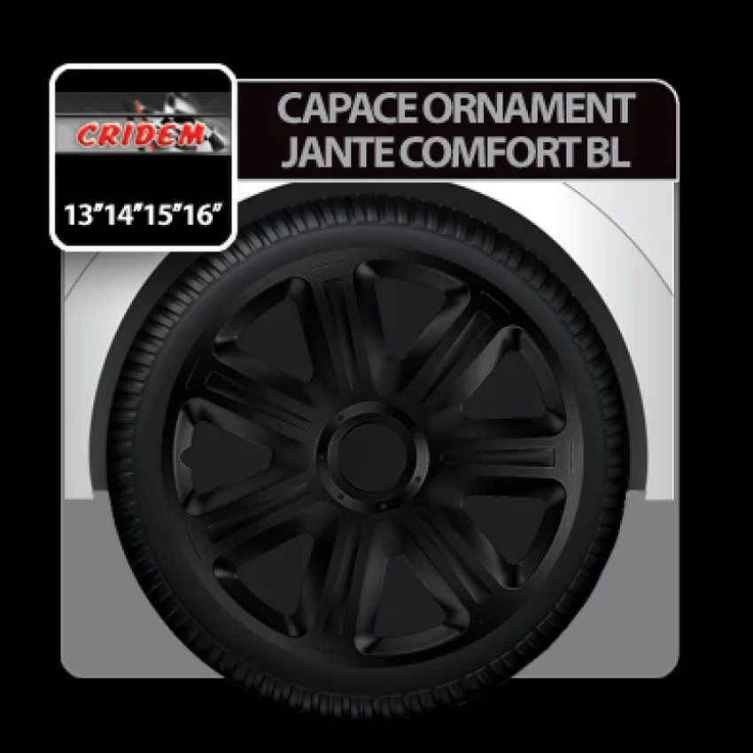 Capace roti auto comfort bl 4buc - negru - 14''