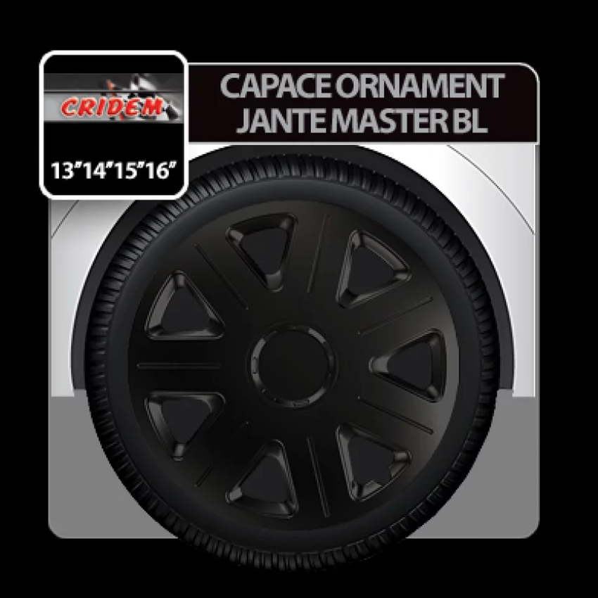 Capace roti auto master bl 4buc - negru - 14''