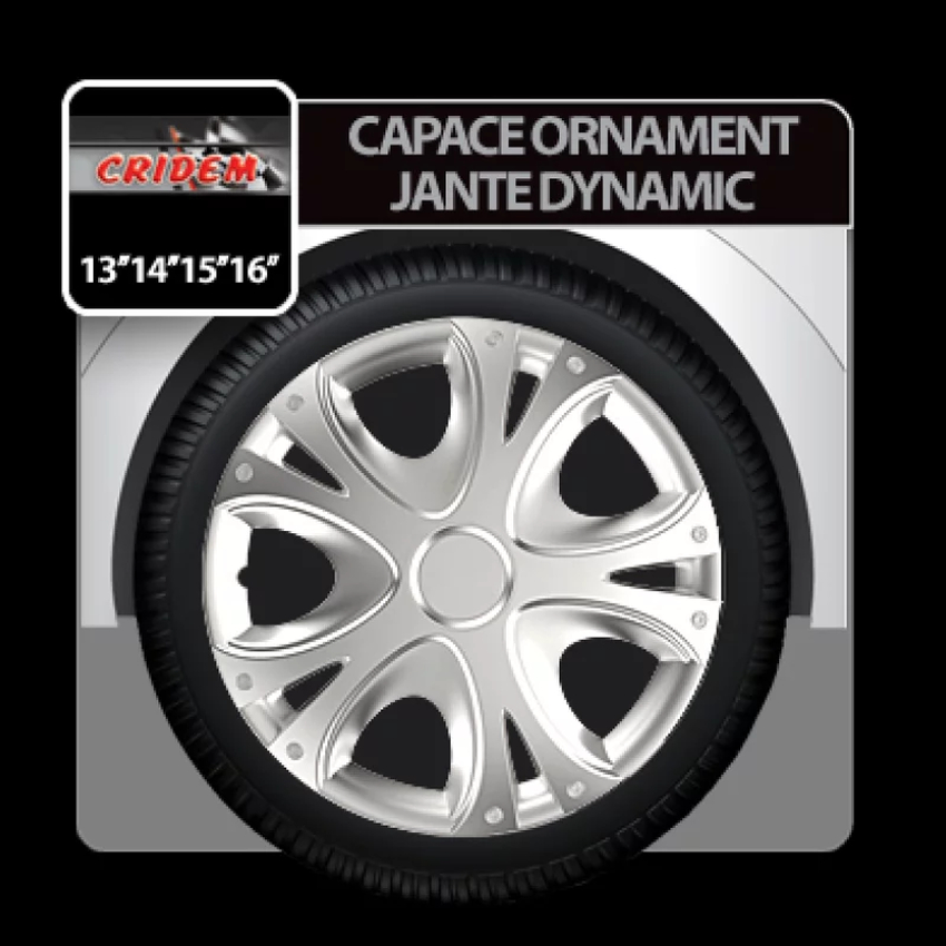 Capace roti auto dynamic 4buc - argintiu - 14''