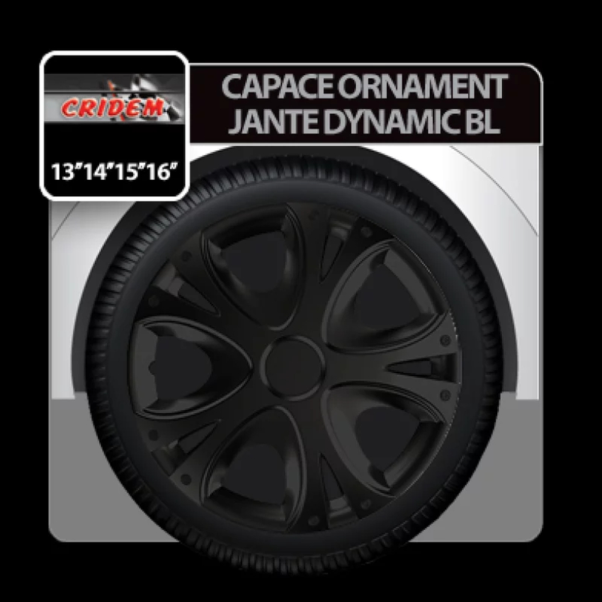 Capace roti auto dynamic bl 4buc - negru - 14''