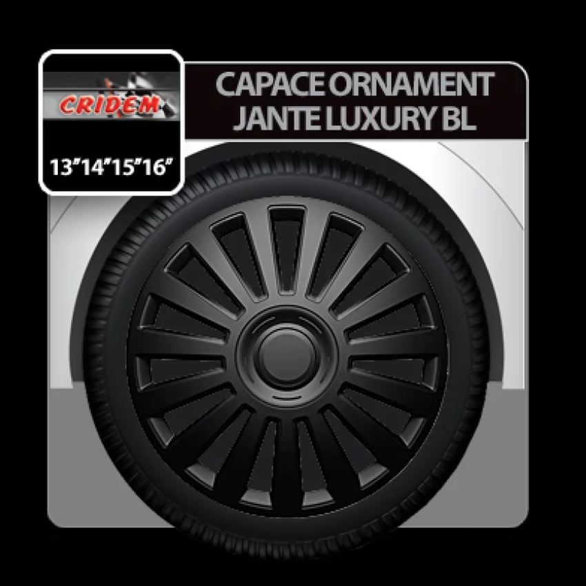 Capace roti auto luxury bl 4buc - negru - 14''