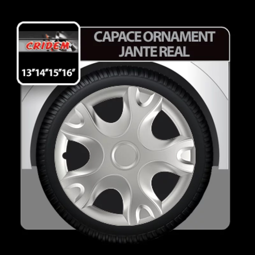 Capace roti auto real 4buc - argintiu - 15''