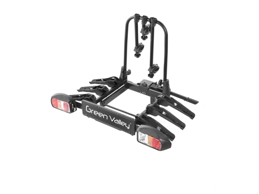 Suport 3 biciclete (4 cu adaptor) prindere pe carlig remorcare discovery green valley