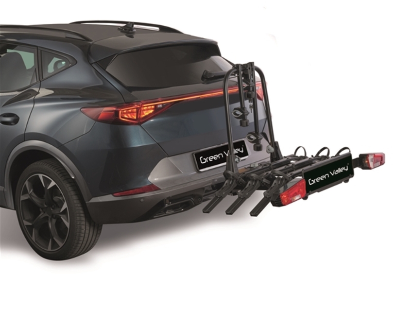 Suport 3 biciclete (4 cu adaptor) prindere pe carlig remorcare explorer green valley