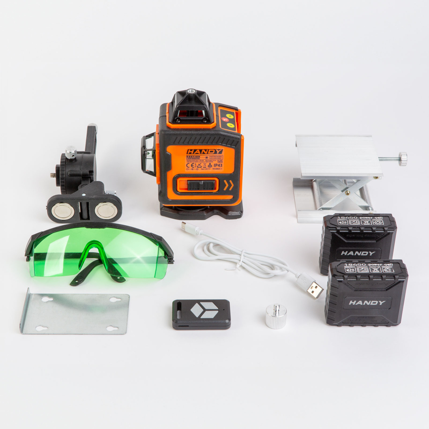 Set nivela laser - max 15 m - 16 laser verde 3d / 360 °