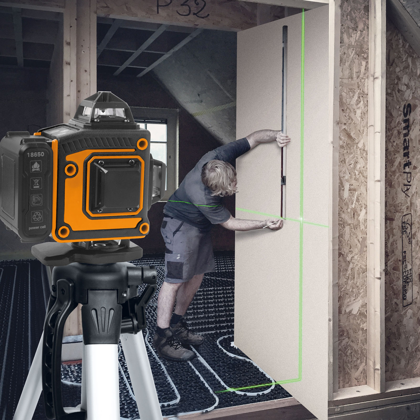 Set nivela laser - max 15 m - 16 laser verde 3d / 360 °