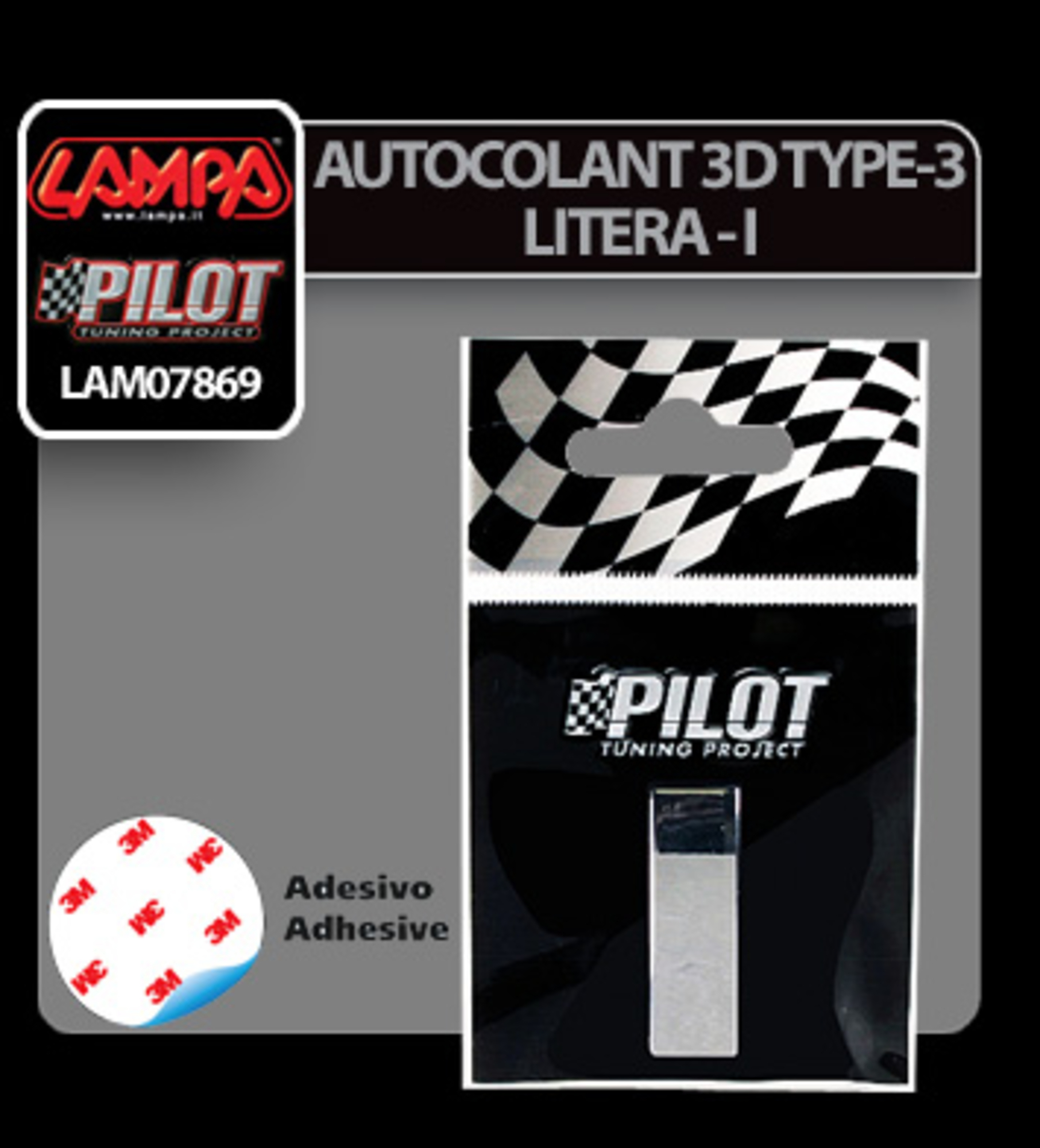 Autocolant 3d crom type-3 (28mm) litera - i