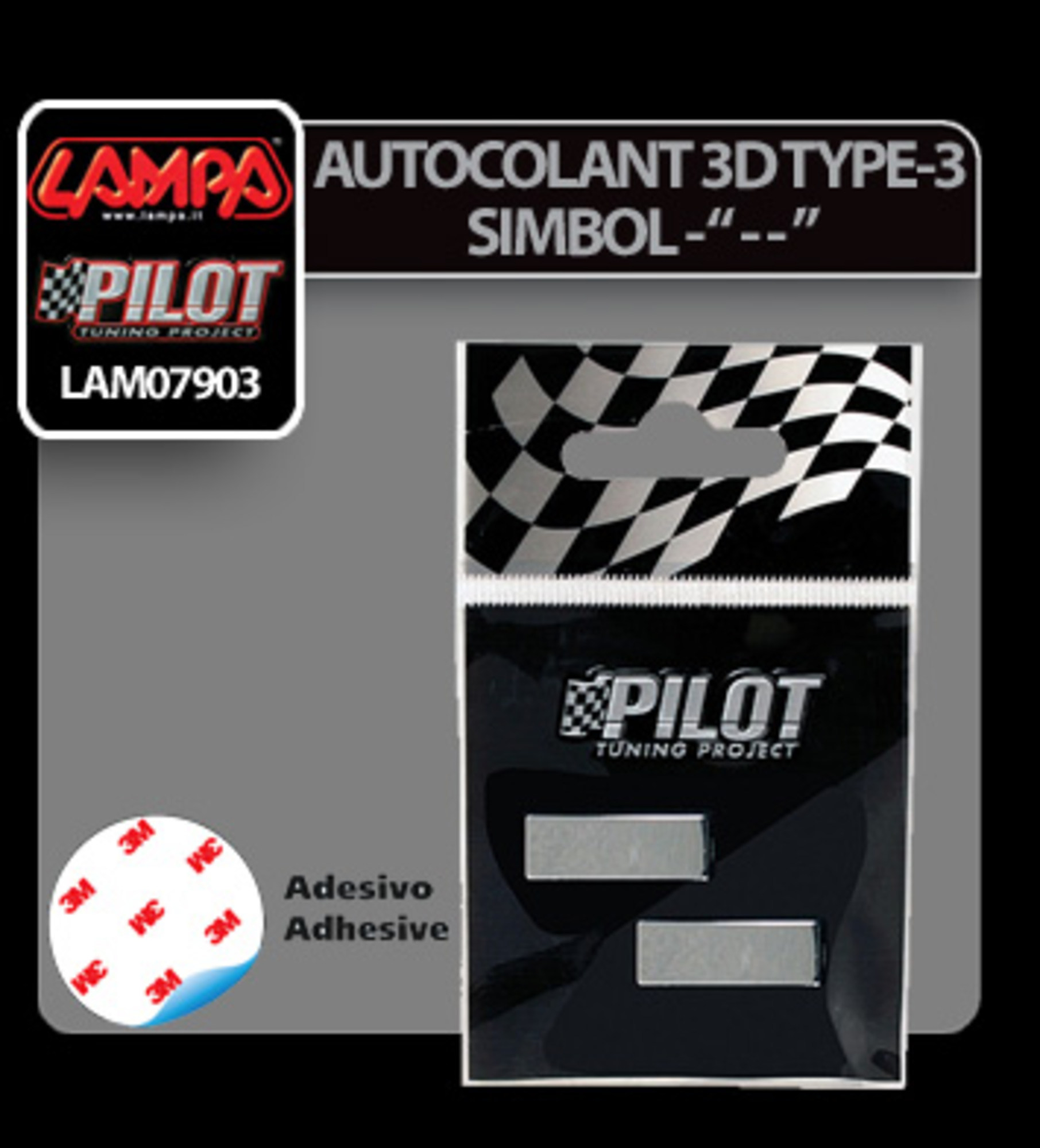 Autocolant 3d crom type-3 (28mm) simbol -