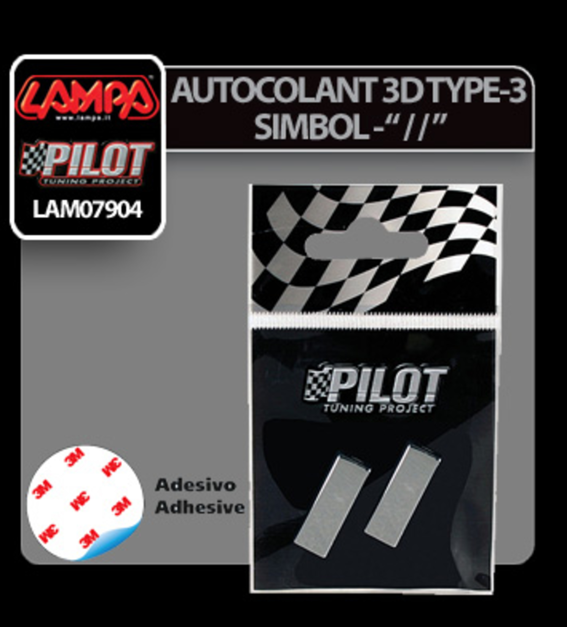 Autocolant 3d crom type-3 (28mm) simbol -