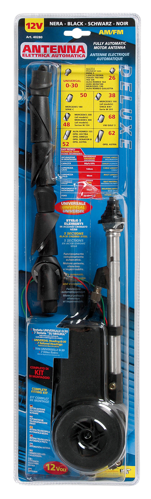 Antena complet automata cu kit montare de-luxe lampa 12v