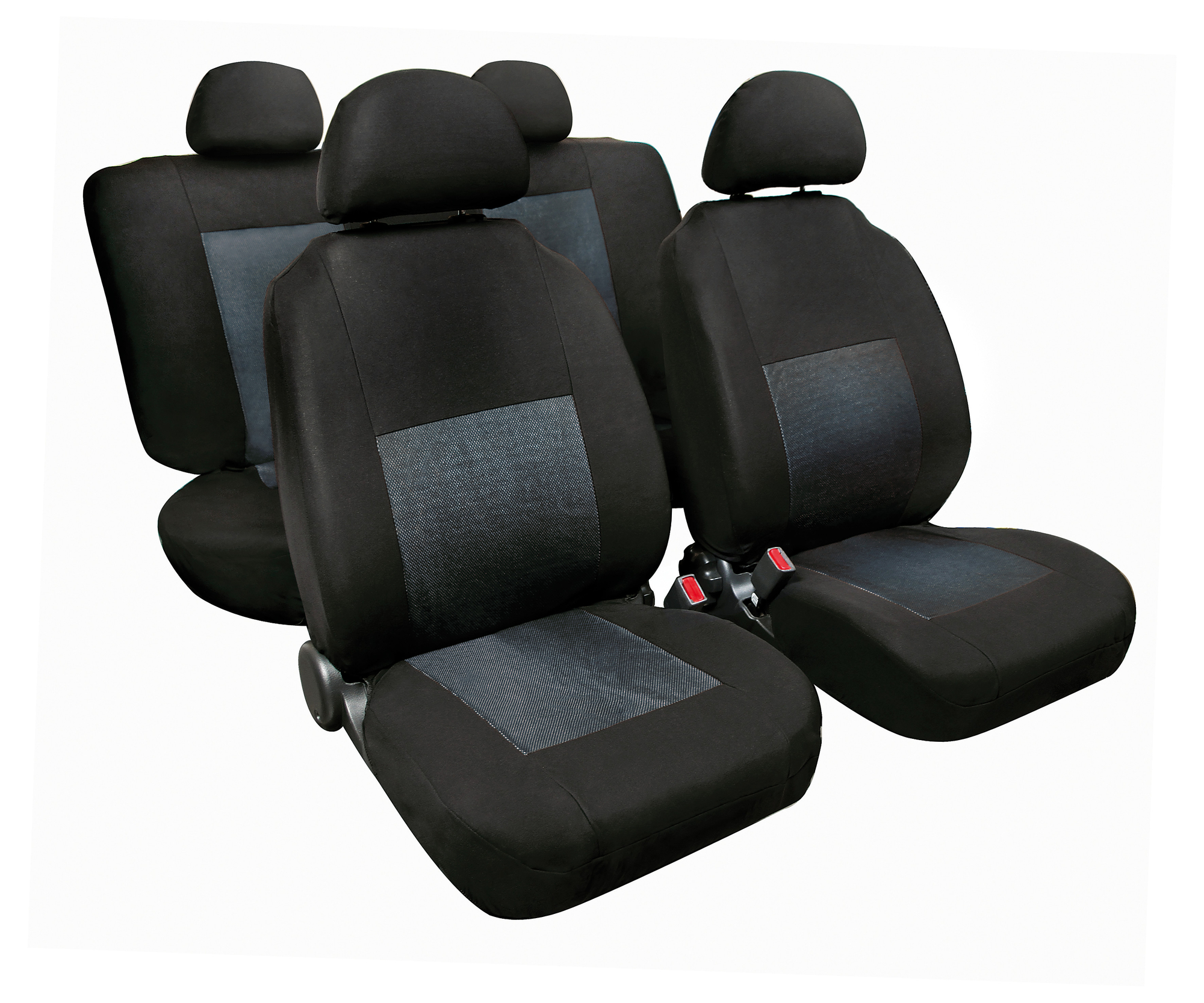 Huse scaun sport 8buc jacquard high-quality - gri/negru