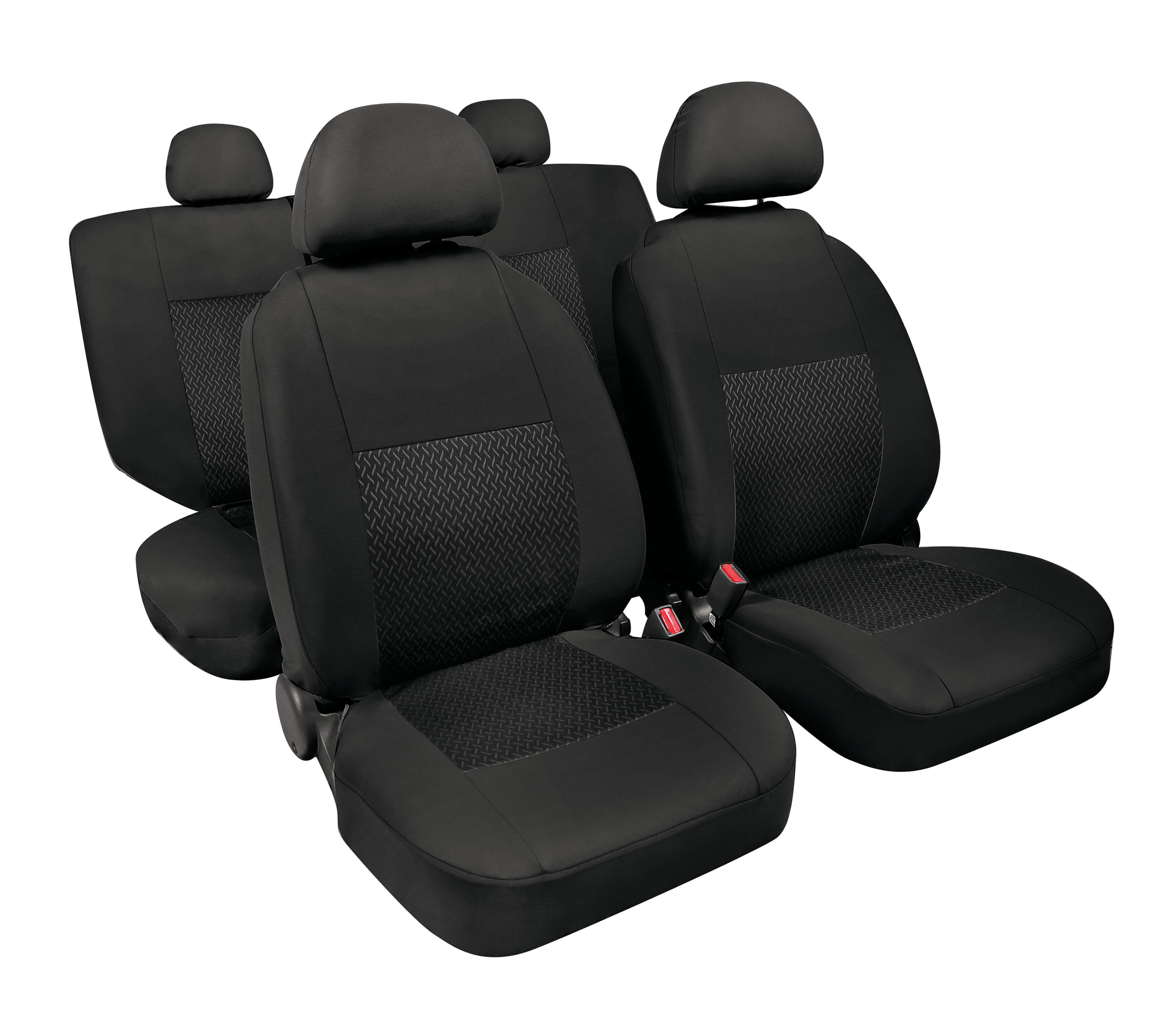 Huse scaun linear set 8buc jacquard high-quality - negru