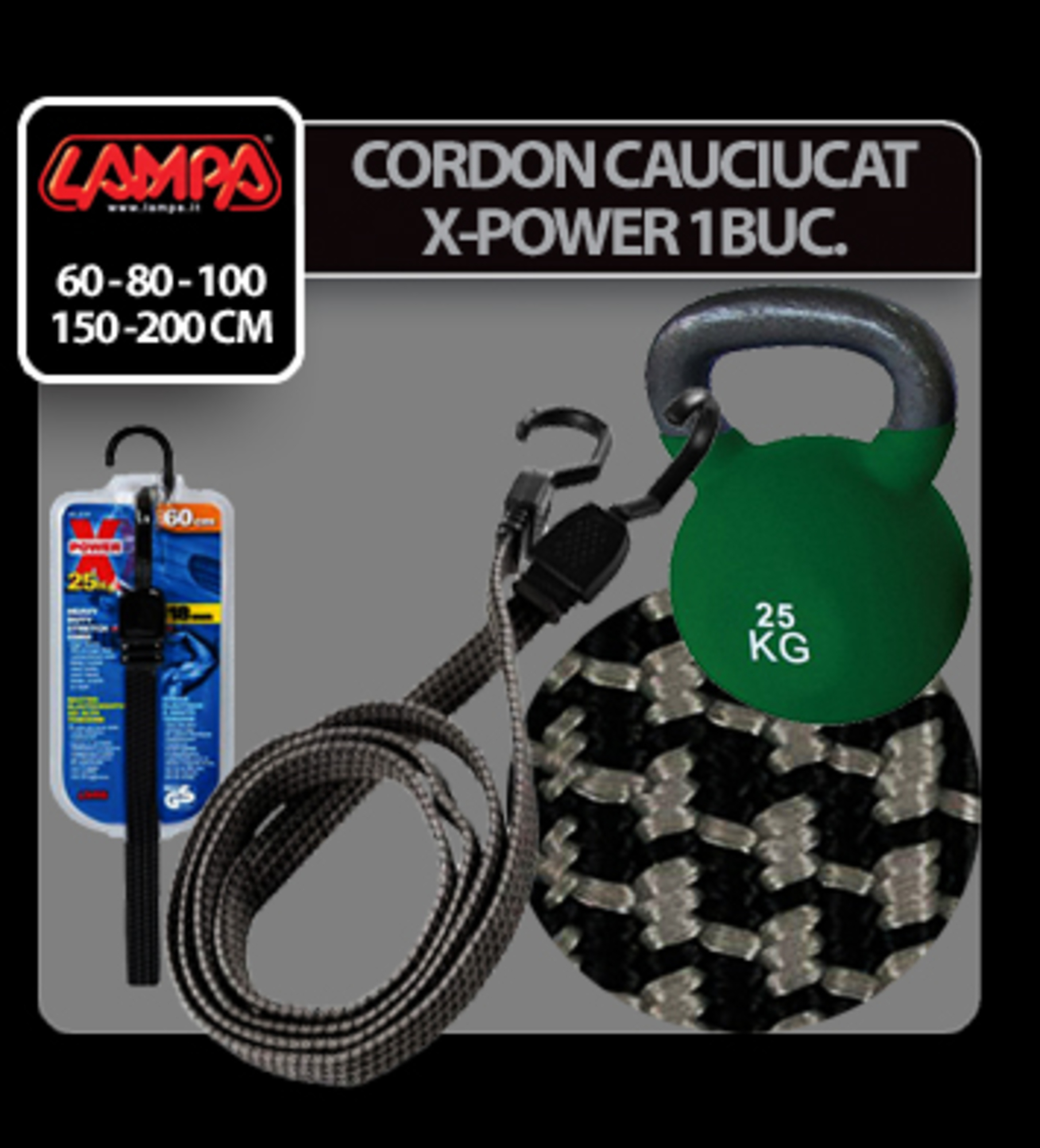 Cordon cauciucat x-power 1buc - 100cm