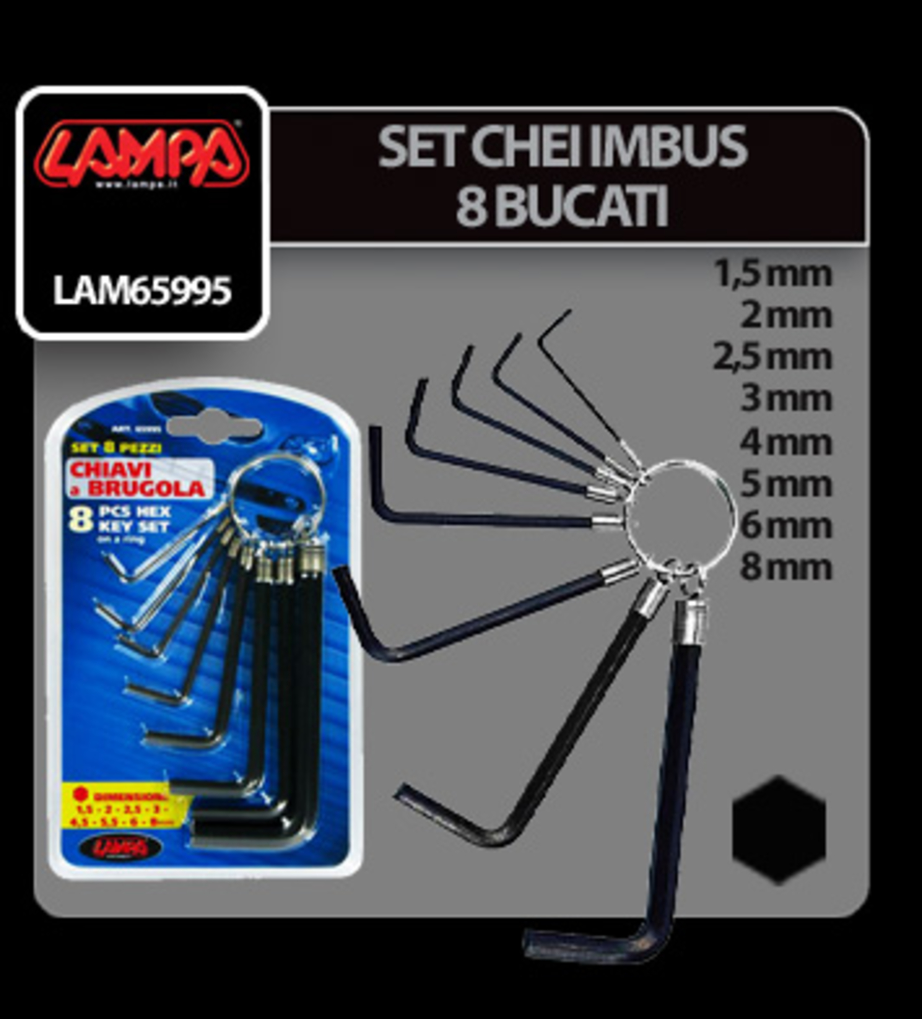 Set chei imbus 8buc lampa