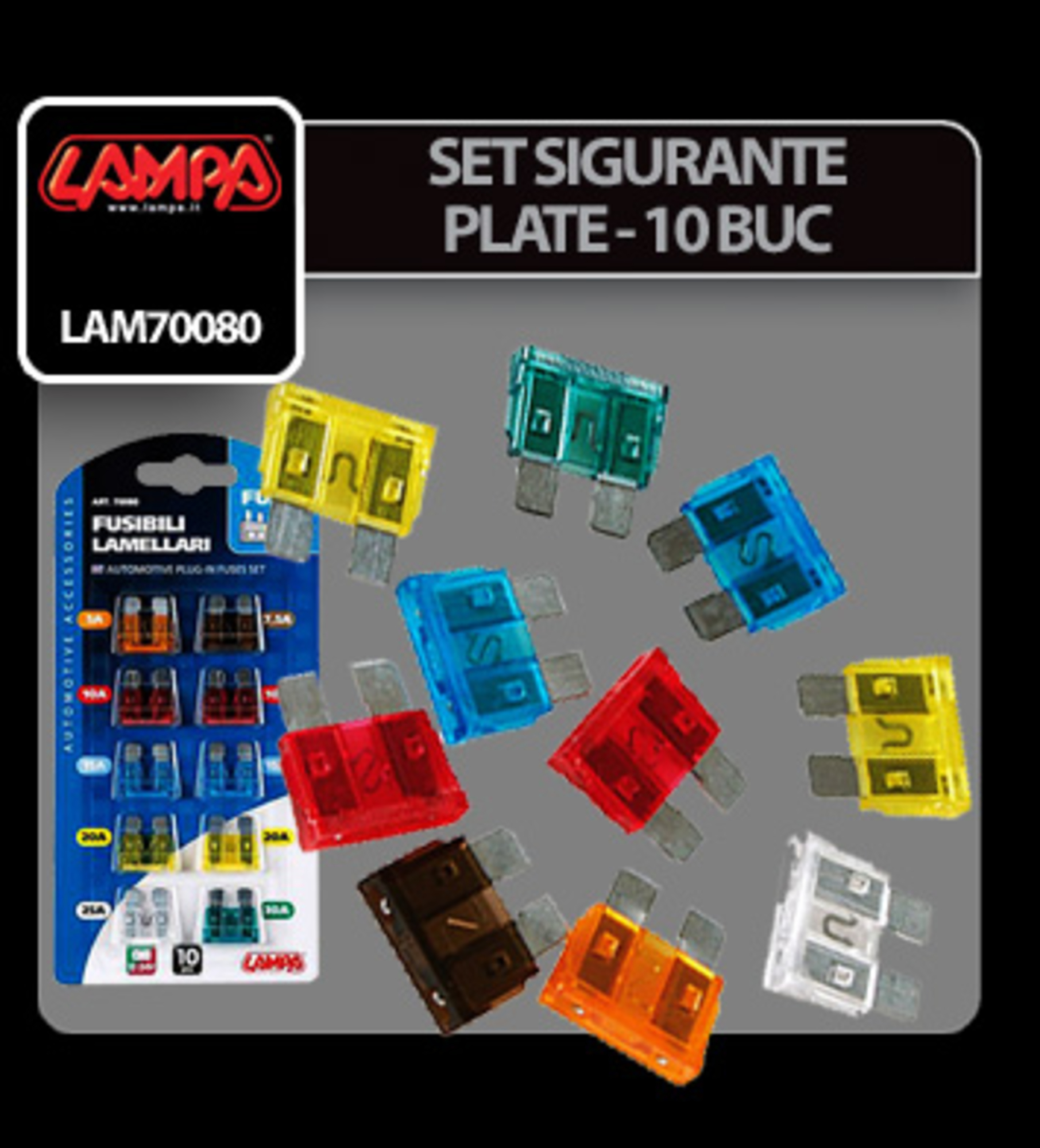 Set sigurante plate 10buc - lampa