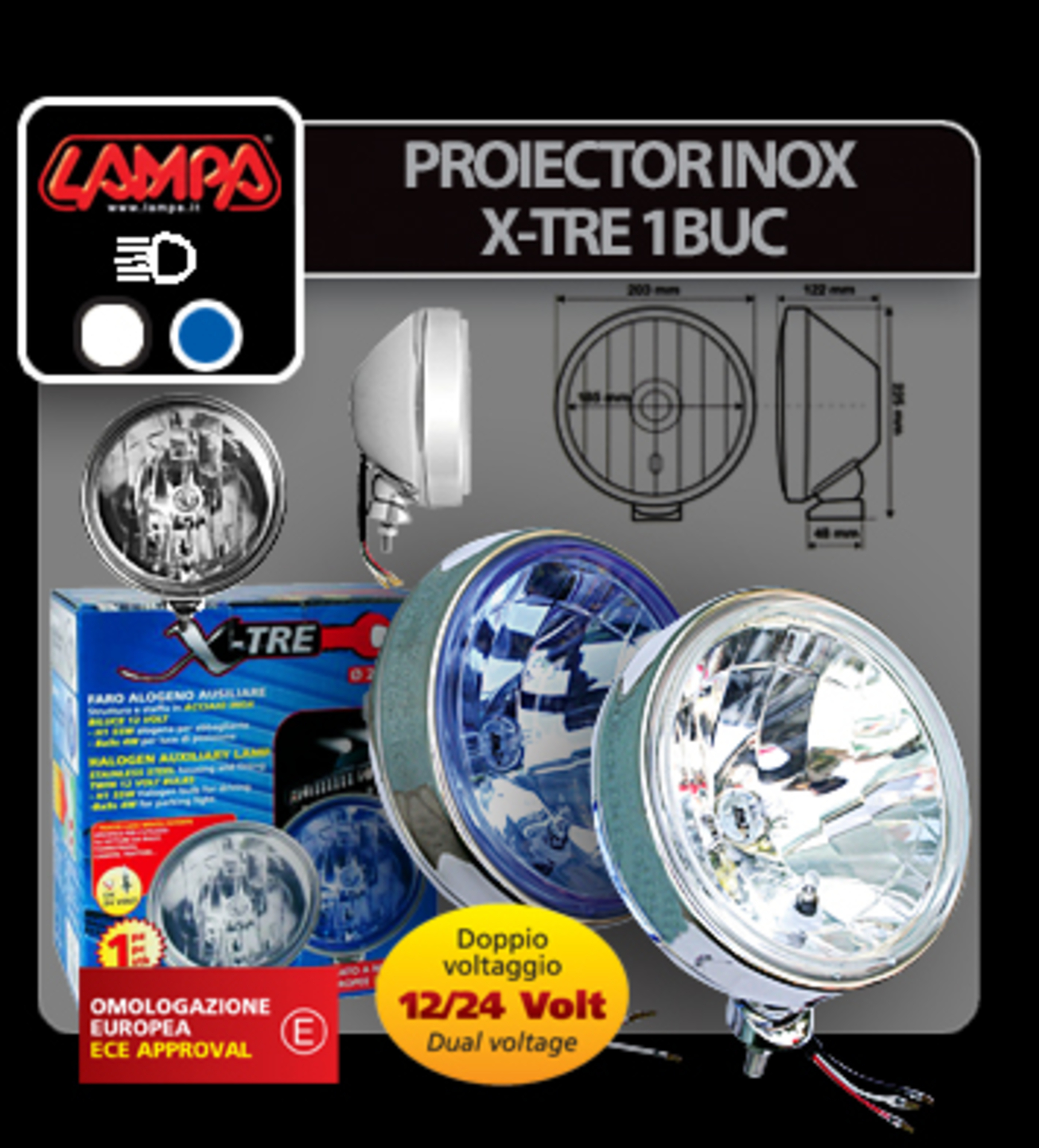 Proiector inox x-tre 1buc - alb