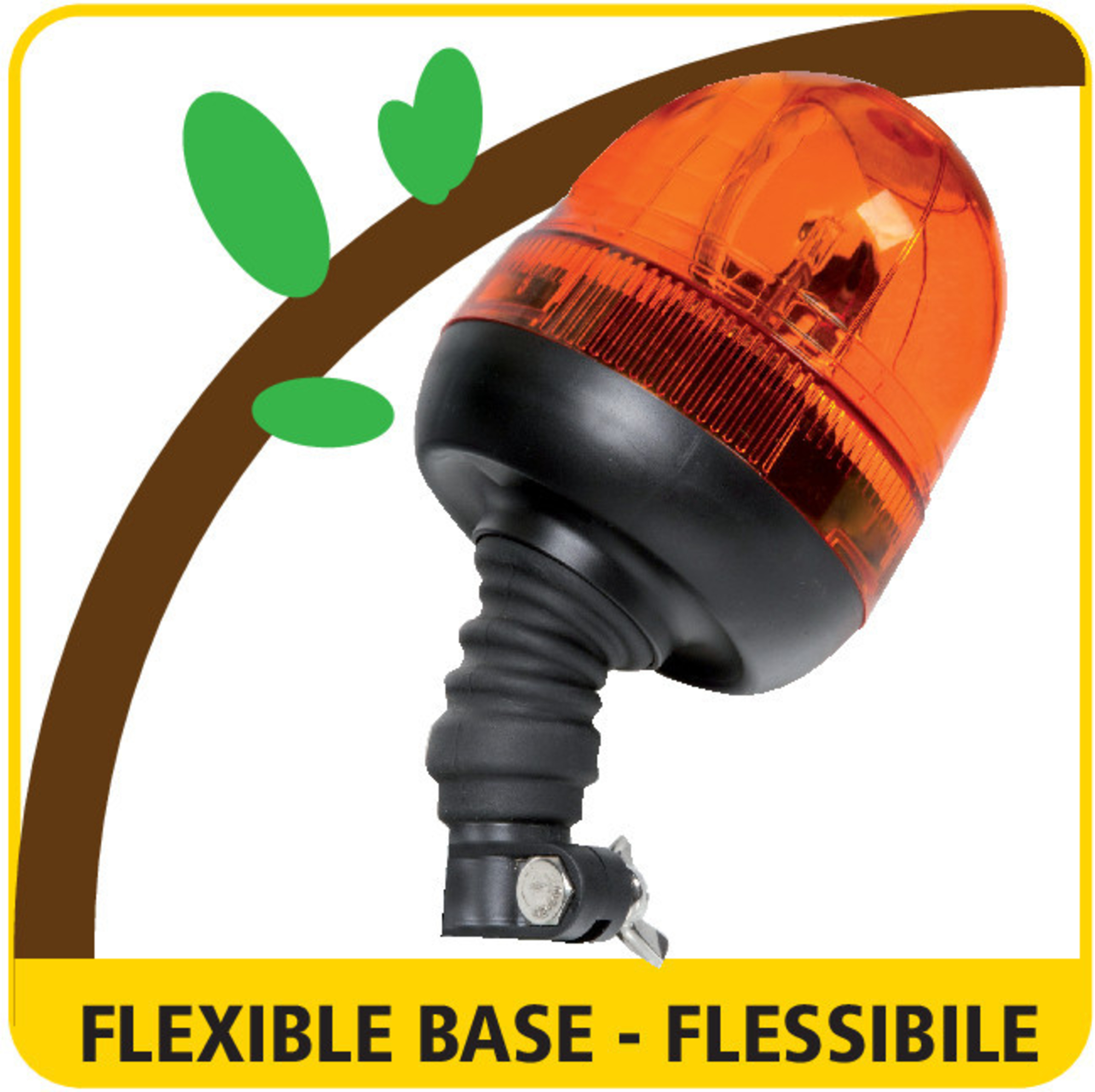 Girofar stroboscopic galben led cu fixare din 12/24v rl-9