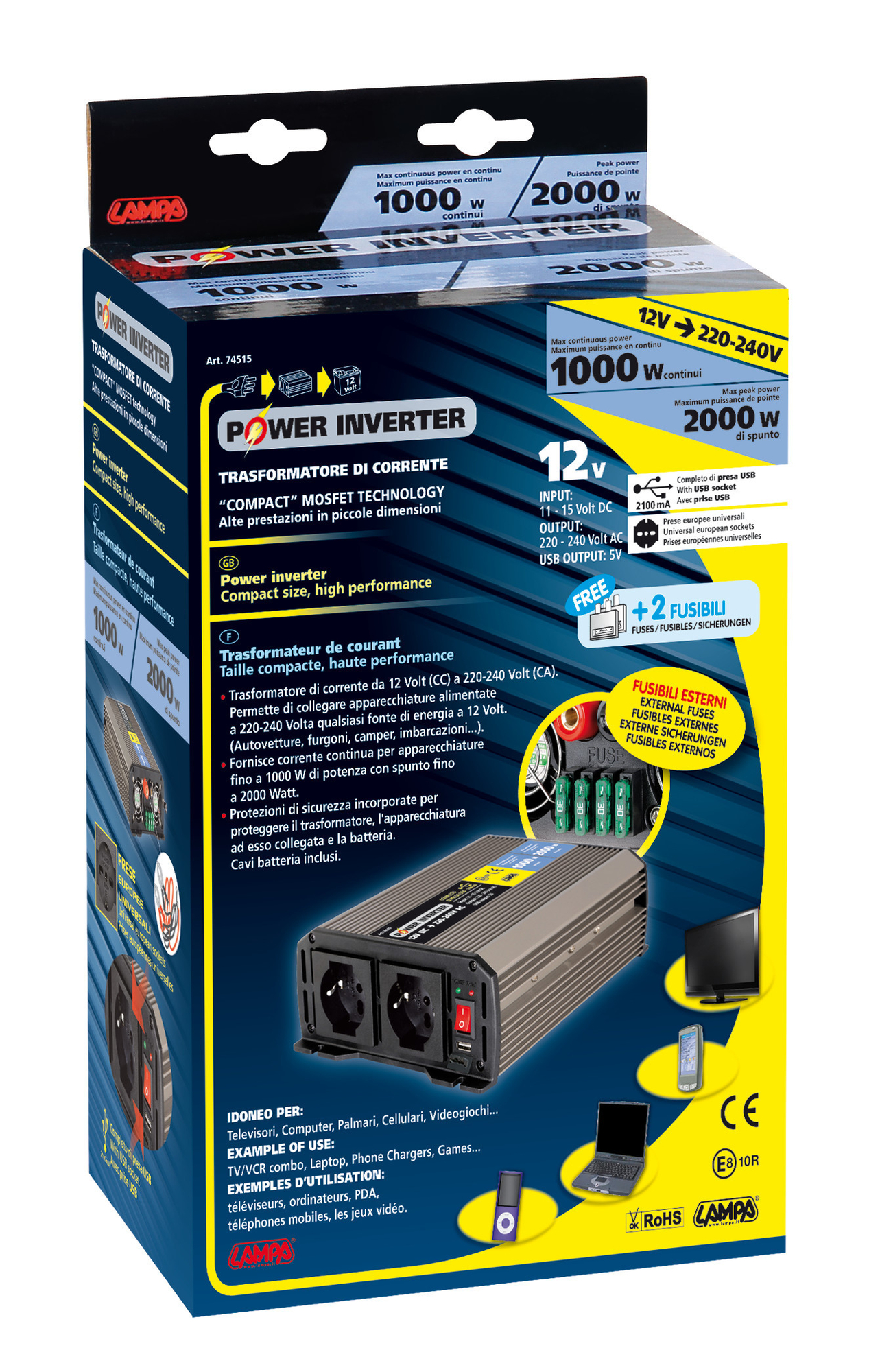Invertor curent de la 12v la 220v 1000w