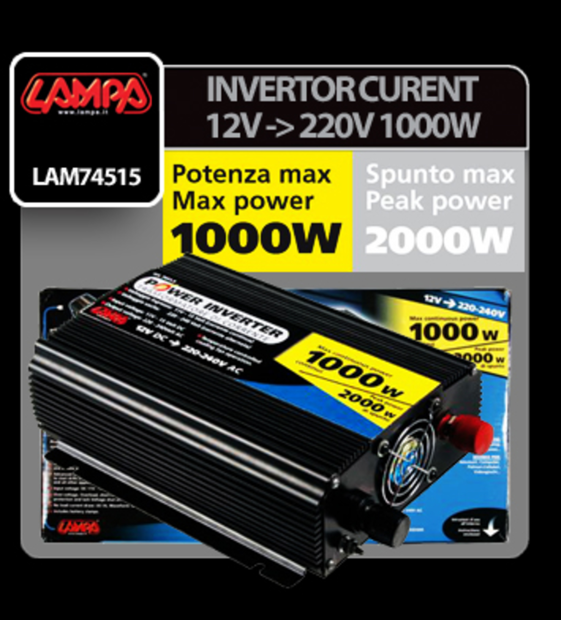 Invertor curent de la 12v la 220v 1000w