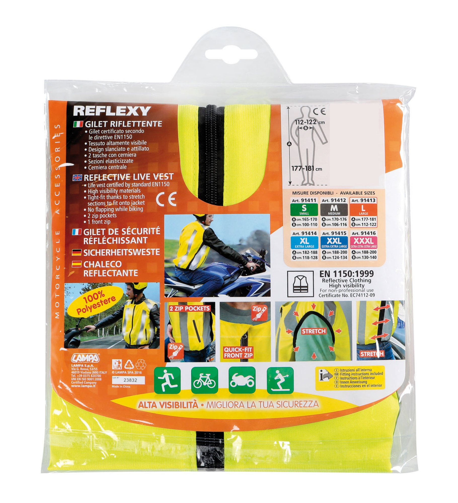 Vesta reflectorizanta motociclist reflexy - galben - l