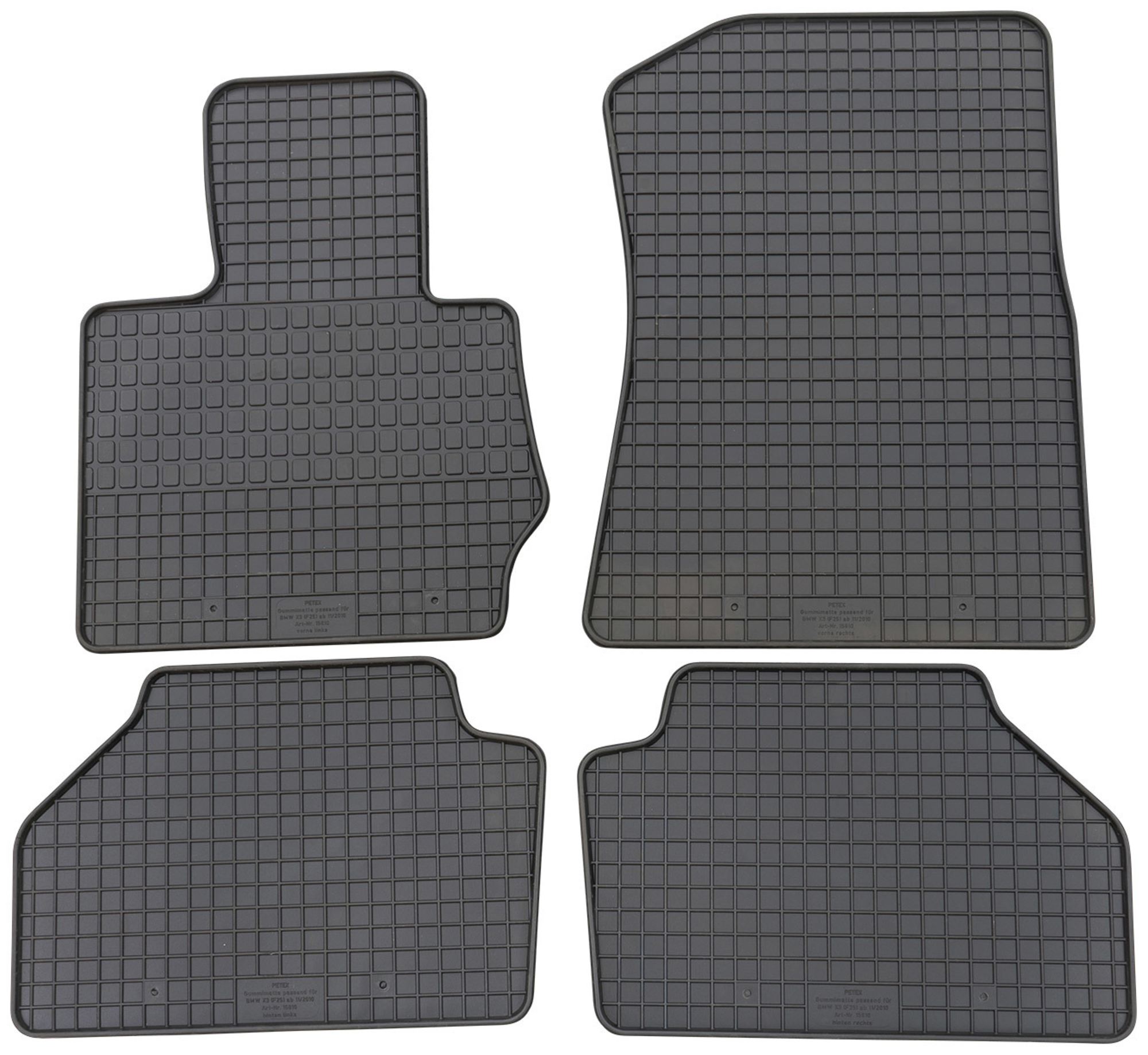 Set 4 covorase cauciuc petex, pentru bmw x3 (f25) de la 11/2010