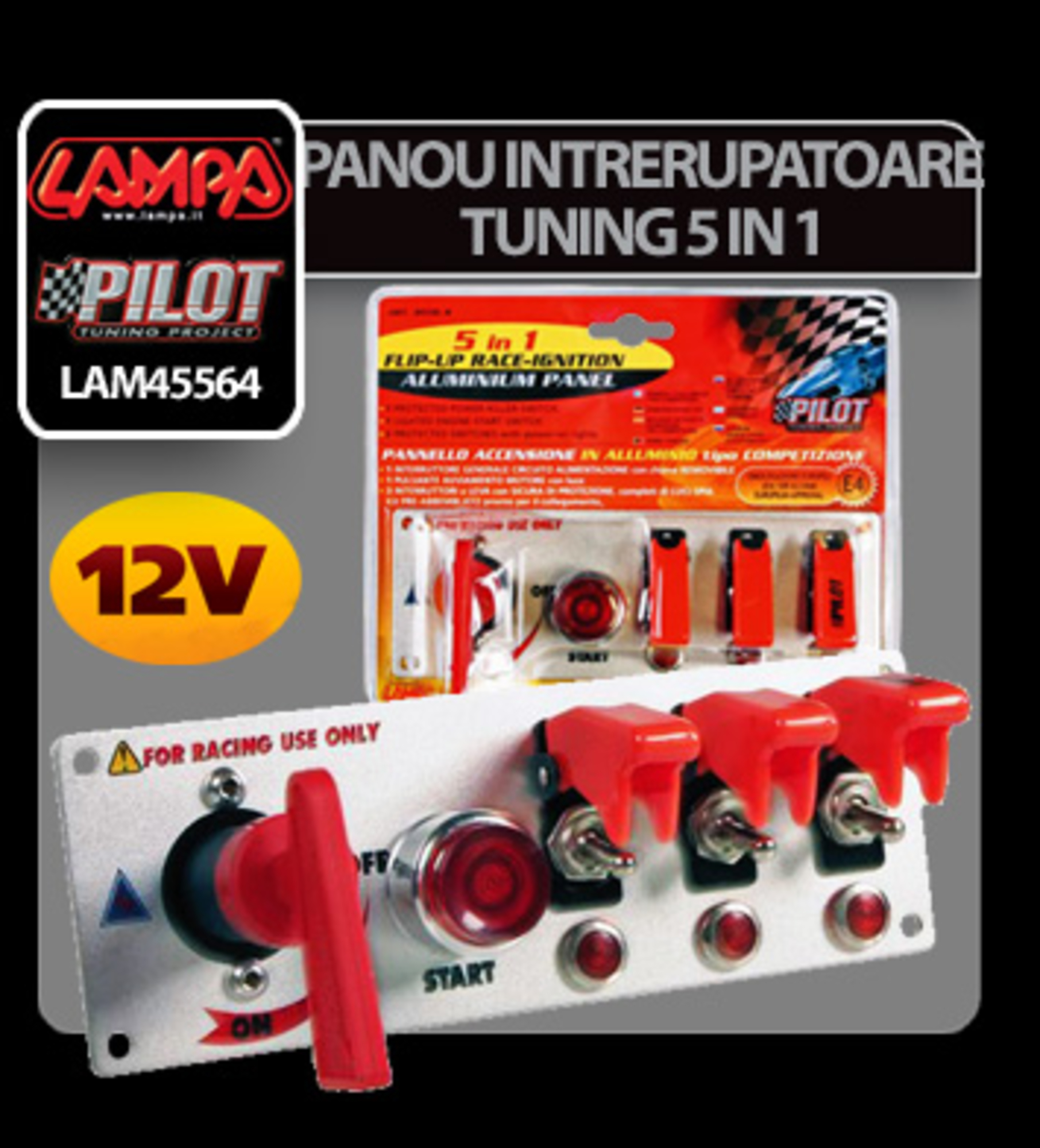 Panou intrerupatoare tuning 5 in 1 12v