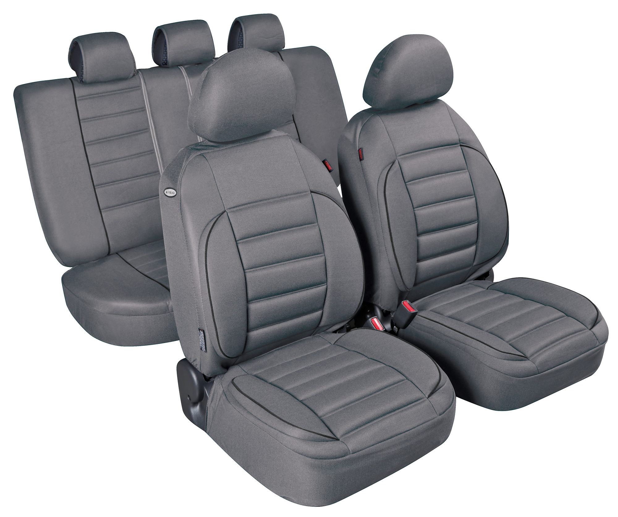 Huse scaun de-luxe sport edition jacquard high-quality 9buc - gri