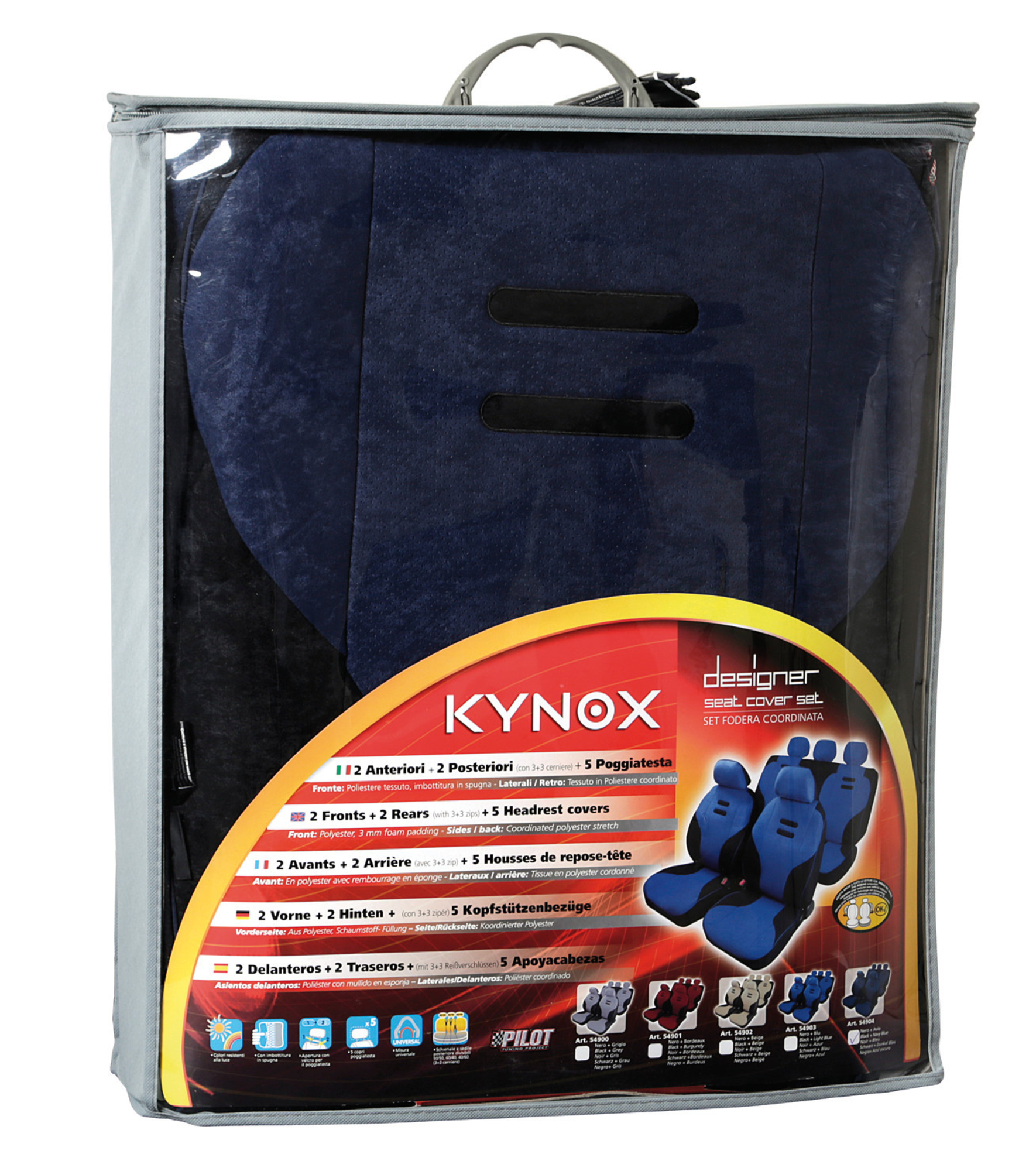 Huse scaun kynox 9buc - albastru inchis