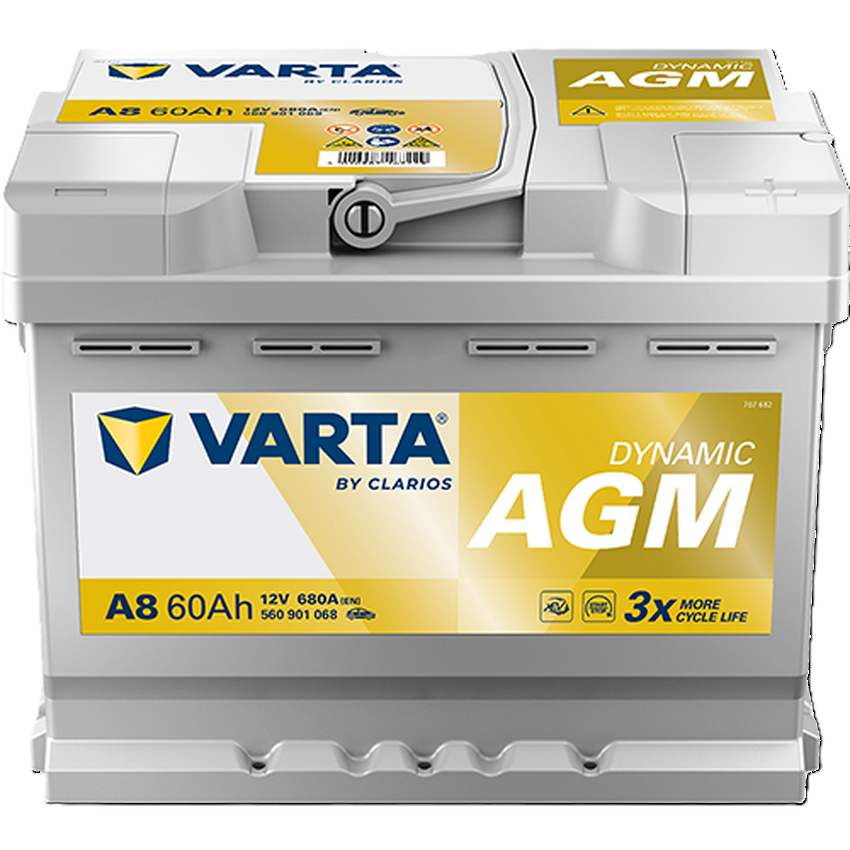 Acumulator varta automotive agm 12v 60ah 680a a8 242x175x190 + dr