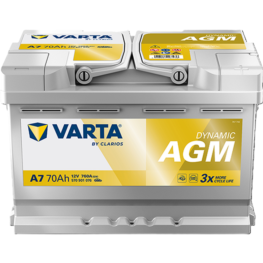 Acumulator varta automotive agm 12v 70ah 760a a7 278x175x190 + dr