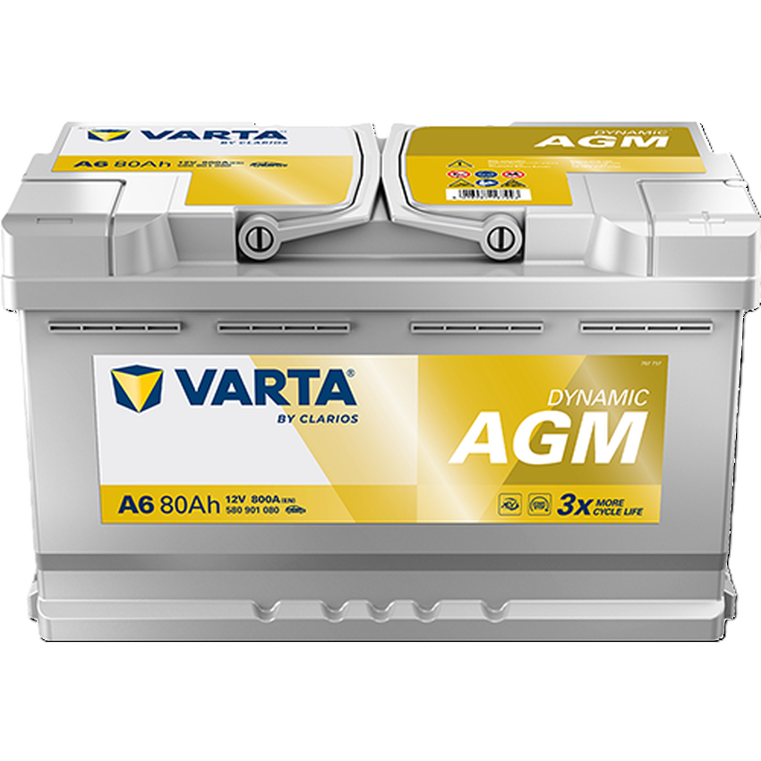 Acumulator varta automotive agm 12v 80ah 800a a6 315x175x190 + dr